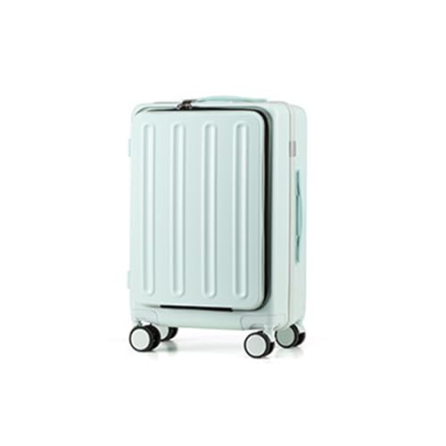 ASerZenith Leiser Spinner-Koffer, matter, kratzfester 180-Grad-Koffer mit Frontöffnung für Reisen (Mintgrün, 27 Zoll) von ASerZenith