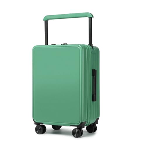 ASerZenith Mittig montierter breiter Trolley-Koffer, Koffer mit Ladeanschlusshaken-Design für Geschäftsreisen und Reisen (Grün 26 Zoll) von ASerZenith