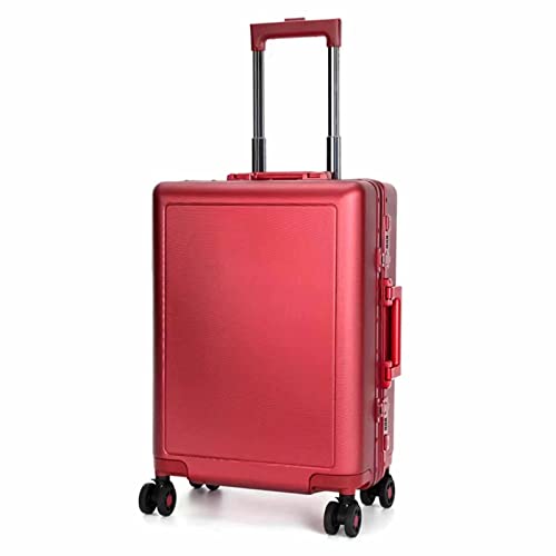 ASerZenith Trolley-Reisegepäck, Aluminiumrahmen, stumm, Universal-Trolley, Bordkoffer, große Kapazität, Koffer mit Zahlenschloss (rot, 39 x 23 x 55,5 cm) von ASerZenith