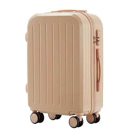 Rollkoffer, robuster Koffer mit großer Kapazität, Handgepäck für Studenten, Sicherheitskombinationsschloss, Damenkoffer (Pink, 20 Zoll) von ASerZenith