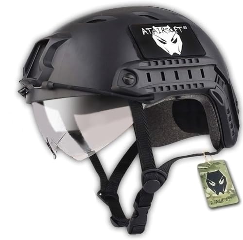 ATAIRSOFT Airsoft Taktisch Kampf Paintball Schnell Bj Typ Helm Mit Schutzbrille Schwarz ATAIRSOFT Airsoft Taktisch Kampf Paintball Schnell Bj Typ Helm Mit Schutzbrille Schwarz von ATAIRSOFT