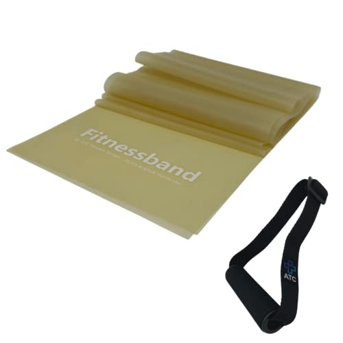 ATC Handels GmbH Fitnessband 1,5m, 2,5m, 5,5m oder 25m x 15,5cm inkl. 1 Paar Haltegriffe - Widerstandsband, Gymnastikband, Trainingsband, Sportband, Muskelaufbau, Krafttraining und Yoga, 1,5m beige ATC Handels GmbH Fitnessband 1,5m, 2,5m, 5,5m oder 25m x 15,5cm inkl. 1 Paar Haltegriffe - Widerstandsband, Gymnastikband, Trainingsband, Sportband, Muskelaufbau, Krafttraining und Yoga, 1,5m beige von ATC Handels GmbH