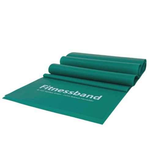 ATC Handels GmbH Fitnessband 1,5m, 2,5m, 5,5m und 25m x 15,5cm in 6 verschiedenen Stärken - Widerstandsband, Gymnastikband, Trainingsband, Sportband, Krafttraining und Yoga, 2,5m mittel grün von ATC Handels GmbH