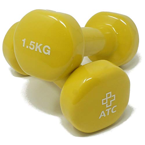 ATC Handels GmbH Hanteln aus Vinyl 1 Paar – Kurzhanteln, Kurzhantelset, Krafttraining, kleine Hanteln für Gymnastik, Rehasport, Fitness und Aerobic, 1,5 kg ATC Handels GmbH Hanteln aus Vinyl 1 Paar – Kurzhanteln, Kurzhantelset, Krafttraining, kleine Hanteln für Gymnastik, Rehasport, Fitness und Aerobic, 1,5 kg von ATC Handels GmbH