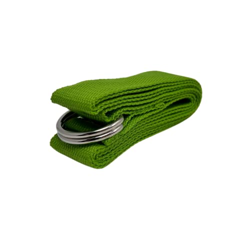 ATC Handels GmbH Yogagurt aus Baumwolle in verschiednen Farben mit stabilen D-Ringschnalle - Yogaband, Yogastrap, Yogaschlaufe für Yoga und Pilates, grün von ATC Handels GmbH
