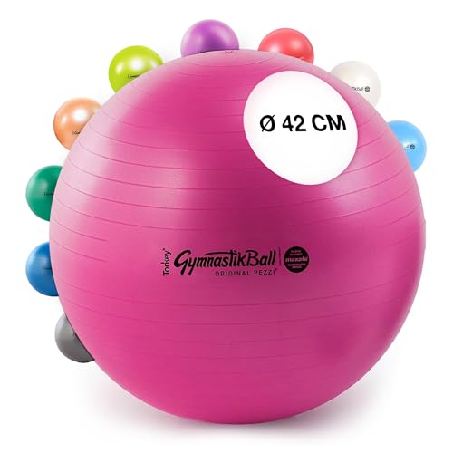 PEZZI PEZZIBALL MAXAFE Gymnastikball Ball 42, 53, 65, 75cm (rot, 42) von PEZZI