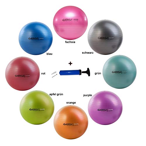 Pezziball MAXAFE + inkl. ATC-Pumpe, Größen, Pezzi Ball Gymnastikball inkl. Ballpumpe (Fuchsia, 65cm) von ATC Handels GmbH