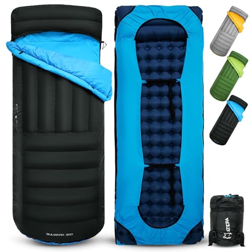 ATEPA Daunenschlafsäcke,Schlafsack Outdoor für Wärme und wasserabweisend,3-in-1 Schlafsäcke für 3 Jahreszeiten geeignet,ideal für Erwachsene beim Reisen,Camping,kann mit Einer Matte kombiniert,Schwarz ATEPA Daunenschlafsäcke,Schlafsack Outdoor für Wärme und wasserabweisend,3-in-1 Schlafsäcke für 3 Jahreszeiten geeignet,ideal für Erwachsene beim Reisen,Camping,kann mit Einer Matte kombiniert,Schwarz von ATEPA