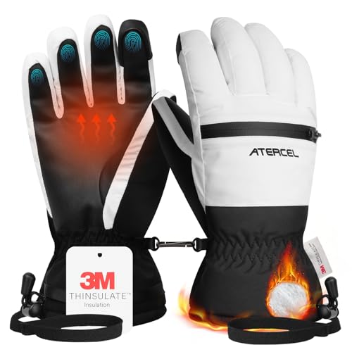 ATERCEL Skihandschuhe 3M Thinsulate Wasserdicht Touchscreen Warme Winter Snowboardhandschuhe für Herren und Damen von ATERCEL