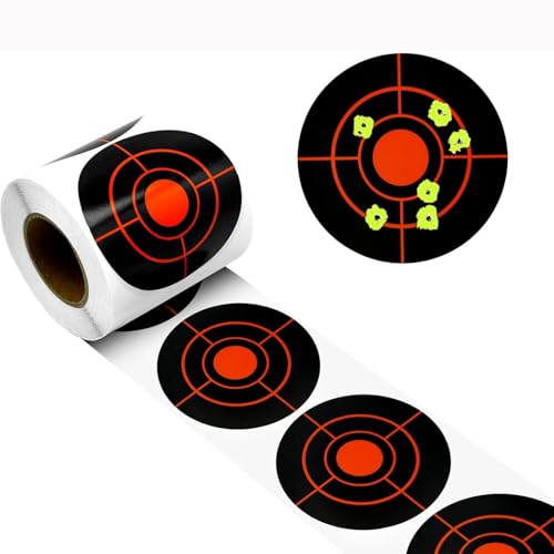 250 Stück Selbstklebende Splatter Targets mit fluoreszierenden gelben Impact Reactive Shooting Discs Aufkleber Papier Targets 7,6 cm für Gewehre, Pistole, Airsoft BB Gun Schießübungen von ATFLBOX