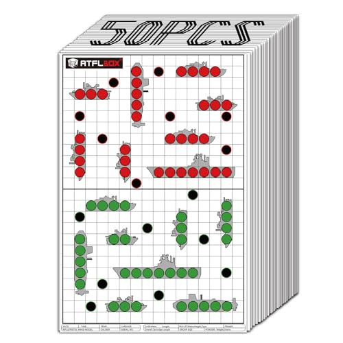 ATFLBOX 50 Stück Schlacht Ziel, 43 x 63,5 cm gut sichtbar und hell Spiel Ziele, Gewehr Boote Papier Schießen Ziele für Schießstand oder Outdoor-Schießen Praxis ATFLBOX 50 Stück Schlacht Ziel, 43 x 63,5 cm gut sichtbar und hell Spiel Ziele, Gewehr Boote Papier Schießen Ziele für Schießstand oder Outdoor-Schießen Praxis von ATFLBOX