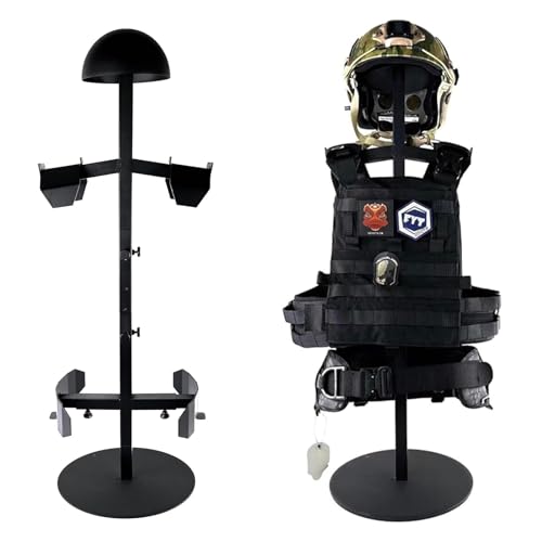 ATFLBOX Taktisch Geräteständer Helm Weste Gürtel Display Rack, Military Gear Holder Plate Carrier Indoor Home Garage Free-Standing Organizer, Heavy Duty Steel Construction Hold Up to 32kg ATFLBOX Taktisch Geräteständer Helm Weste Gürtel Display Rack, Military Gear Holder Plate Carrier Indoor Home Garage Free-Standing Organizer, Heavy Duty Steel Construction Hold Up to 32kg von ATFLBOX