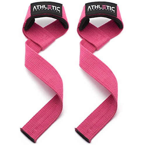 Athletic Aesthetics Zughilfen für Krafttraining und Bodybuilding (gepolstert) - Profi Lifting Straps 60 cm Länge für Fitness, Weightlifting, Kreuzheben - Zughilfe im Paar für Frauen und Männer von ATHLETIC AESTHETICS