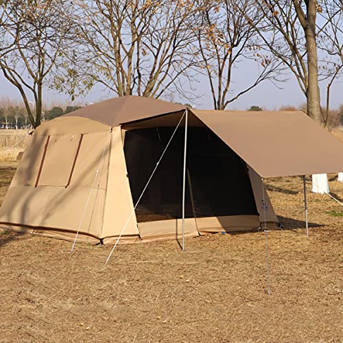 ATHUAH 3,6 x 3,6 m großes Zelt, wasserdichtes, winddichtes Familienzelt, tragbares Campingzelt, 6/10-Personen-Zelt für Picknick, Wandern und Reisen, Kuppelzelt im Freien (Farbe: Braun) von ATHUAH