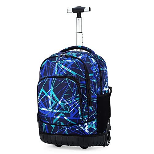 ATHUAH ATHUAH Trolley Rucksack auf Rädern, Kinderrucksack Trolley Tasche, Trolley Schulranzen mit großer Kapazität, Gepäcktasche für Studentenschultasche, A, 46 x 31 x 21cm von ATHUAH