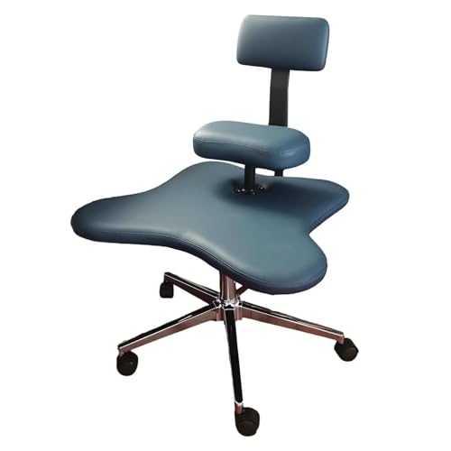 ATHUAH Ergonomischer Bürostuhl, Kniestuhl mit Rückenstütze, Verstellbarer Meditationsstuhl, Spielhocker zur Linderung von Nacken- und Rückenschmerzen, Haltungsstuhl (blau, Einheitsgröße) von ATHUAH