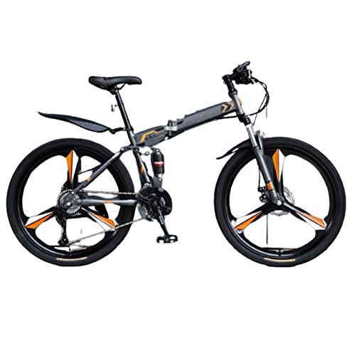 ATHUAH Faltbares Mountainbike, Fahren Sie mit Zuversicht Faltbares Mountainbike mit Variabler Geschwindigkeit und robustem Stahlrahmen mit starker Tragfähigkeit (orange 27,5 Zoll) von ATHUAH