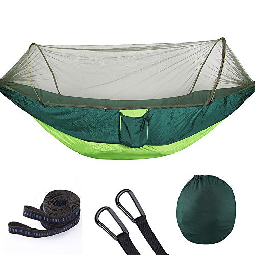 ATHUAH Netz Camping, Ultraleichtes tragbares winddichtes, Anti-Schaukel-Schlafbett Netz für Outdoor, Wandern, Rucksackreisen - 250 * 120 cm, Grün1 von ATHUAH