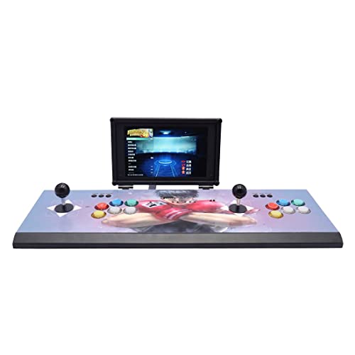 ATHUAH Pandoras Box 3D Arcade Konsole Heimspielkonsole, 4222 in 1 Videospielkonsole mit Display und WLAN, 4 Spieler Home Arcade mit 2 Joysticks, 1280 x 720 Full HD, HDMI- und VGA-Ausgang, 128G von ATHUAH