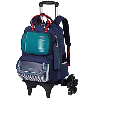 ATHUAH Rucksack Trolley mit Rädern, Trolley-Tasche für Studenten, einfacher und atmungsaktiver Rucksack, Grün, zwei Umdrehungen, Trolley-Tasche für Kinder, grün, big wheel von ATHUAH