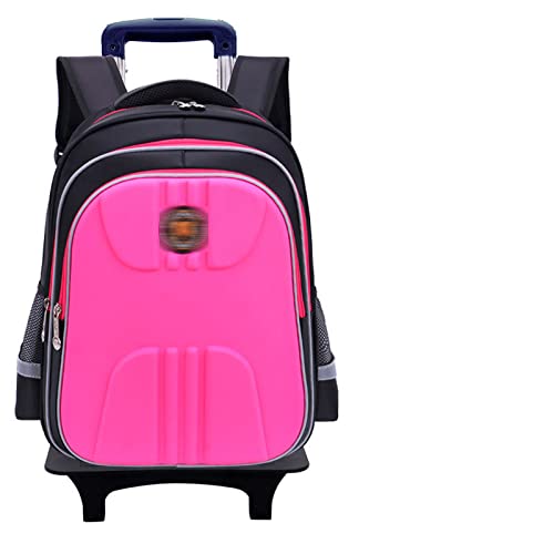 ATHUAH Rucksack mit Rollen für Kinder, Rucksack mit Kletterwagen, wasserdicht und verschleißfest, Rosa, sechs Runden, abnehmbarer Kinderrucksack mit Rollen, Pink, six rounds von ATHUAH