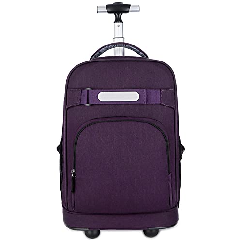 ATHUAH Trolley-Rucksack auf Rädern, einfacher Rucksack mit Krawatte, Rucksack mit modischer Abnutzung-H_46 x 31 x 21 cm, Trolley Tasche für Kinder von ATHUAH