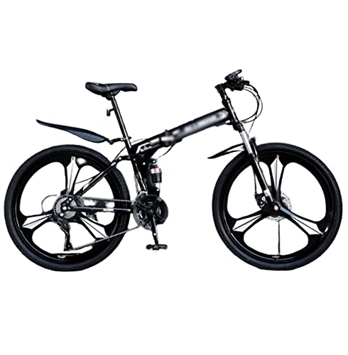 ATHUAH Ultimatives zusammenklappbares Mountainbike, Rahmen aus Stahl mit hohem Kohlenstoffgehalt und dickere Gabel, stoßabsorbierend, geeignet für Erwachsene (schwarz, 27,5 Zoll) von ATHUAH