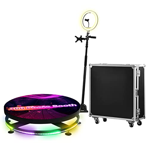 ATHUAH Upgrade 360 ​​Grad Photo Booth Spinner Machine, rotierende Photo Booth Station Requisiten Tragbarer Selfie-Plattformständer, perfekt für Festivalfeier, Ausstellung, Hochzeit, von ATHUAH