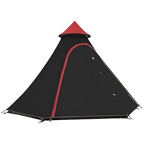 ATHUAH Wasserdichtes Camping-Pyramiden-Tipi-Zelt für Erwachsene, Tipi-Zelt, wasserdichtes Doppelschichten-Indianerzelt, Jurtenzelt, Turmpfosten-Glockenzelt für Familienausflüge im Freien von ATHUAH