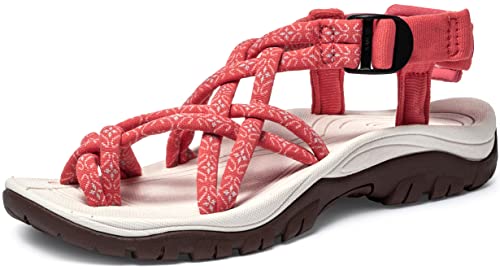 ATIKA Damen athletische Outdoor-Wandersandalen mit geschlossenem Zehensystem, leichte Sportsandalen geeignet Walking, Trailing, Wandern, Wasserschuhe im Sommer, W238 1pack - Coral, 41 EU von ATIKA