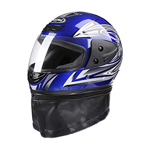 ATK Motorradhelm Transparente Anti-Fog Windschutzscheibe mit Abnehmbarer Wärmekragen, Einheitsgröße,Blue ATK Motorradhelm Transparente Anti-Fog Windschutzscheibe mit Abnehmbarer Wärmekragen, Einheitsgröße,Blue von ATK