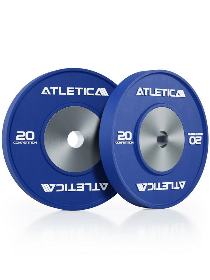 ATLETICA Hantelscheiben ATLETICA Competition Bumper Plates, Hervorragende Aufprallabsorption, 40 kg von ATLETICA