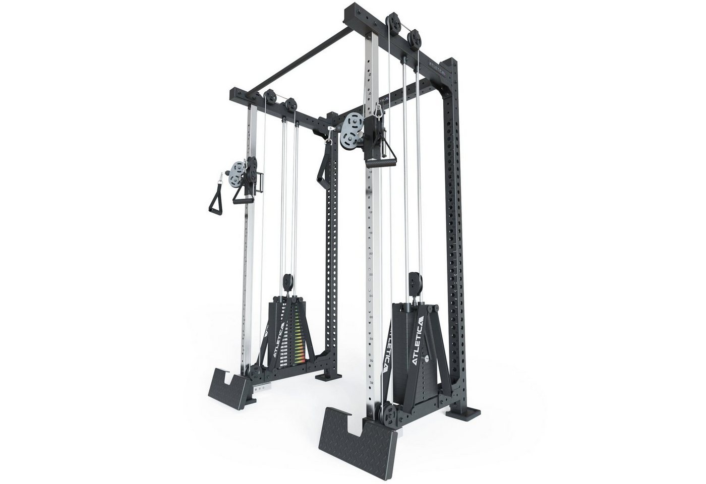ATLETICA Power Rack R8-Nitro Cable Rack, Stand-alone Mit Double Stack, 2x90 kg von ATLETICA