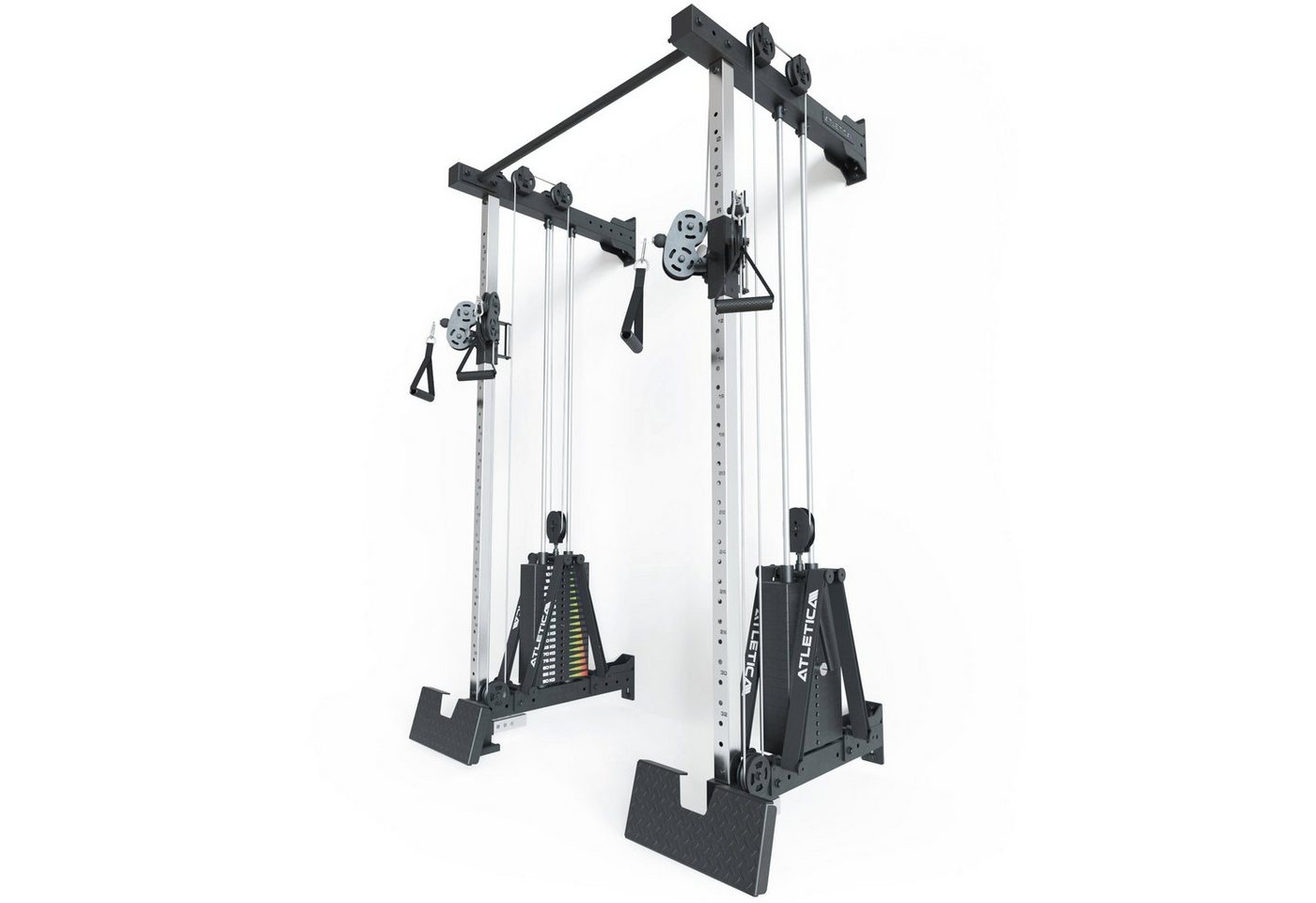 ATLETICA Power Rack R8-Nitro Cable Cross, Wall Mounted Mit 2x90 kg Double Stack von ATLETICA