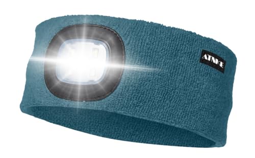 ATNKE LED Beleuchtetes Stirnband, Wiederaufladbare USB Lauf Stirnbänder mit Licht Extrem Heller 4 LED Lampe Winter Warme Stirnlampe für Herren und Damen Geschenke/Olive Green ATNKE LED Beleuchtetes Stirnband, Wiederaufladbare USB Lauf Stirnbänder mit Licht Extrem Heller 4 LED Lampe Winter Warme Stirnlampe für Herren und Damen Geschenke/Olive Green von ATNKE