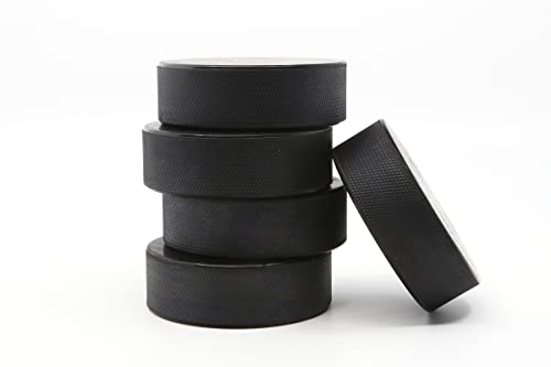 5er Set Sportspaul Eishockey Puck Senior - Official - Erwachsenen Eishockey - perfekt auch als Wagenheber Gummiauflage von ATOM Sports