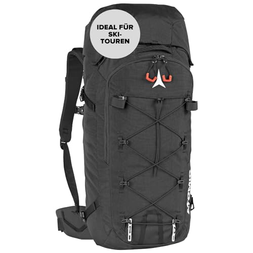 ATOMIC Backland FR 32+ Black - leichter Skitouren-Rucksack mit flexiblem Stauraum & Rolltop - alpiner Wanderrucksack mit mehr als 32L - robuster & vielseitiger Ski-Rucksack mit Hüftgurt von Salomon