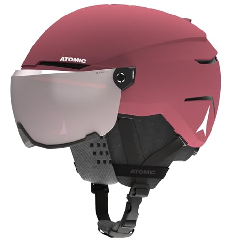 ATOMIC SAVOR VISOR JR Skihelm mit Visier - Maroon - Größe S - Für Kinder & Jugendliche - Max. Stoßdämpfung - Active Aircon Belüftung - Brille mit High End-Verspiegelung von ATOMIC