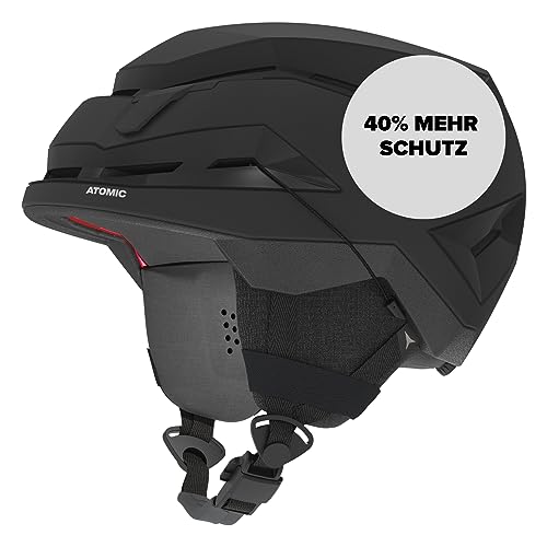 ATOMIC BACKLAND Skihelm leicht & sicher - Black - Größe S - Maximale Stoßdämpfung - Active Aircon Belüftungssystem - 3D Ear Pads + 360° Fit System für perfekten Sitz - Kopfumfand 51-55 cm von ATOMIC