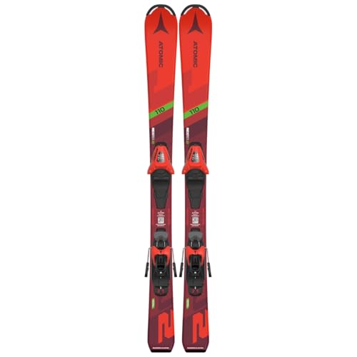 ATOMIC PM REDSTER J2 110 Ski - Kinderski in Rot - Ski für Kinder 5-8 Jahre - Kinder-Skier in Größe 110 cm - Skier für Kinder inkl. Bindung mit Voreinstellung - rote Ski mit C 5 GW Bindung von ATOMIC