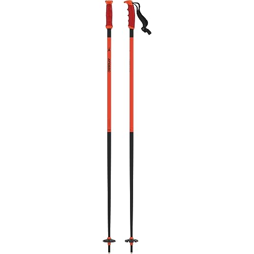 ATOMIC REDSTER Skistöcke - Länge 130 cm - Zuverlässiger 4* Aluminium Skistock - Ergonomischem Griff am Stock - Hochwertige Skistecken für Racer - Stöcke mit 60mm-Pistenteller von ATOMIC