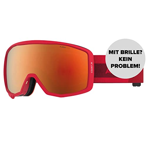 ATOMIC COUNT JR SPHERICAL Skibrille für Kinder - Rot - Komfortabler Live Fit Rahmen - Klare Sicht & besserer Blendschutz - Over The Glasses-kompatibel für Brillenträger von ATOMIC