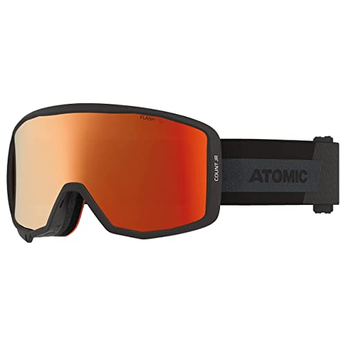 ATOMIC Count JR Cylindrical Skibrille für Kinder - Schwarz - Komfortabler Live Fit Rahmen - Over The Glasses-kompatibel für Brillenträger - Klare Sicht - Silikon-beschichtetes Brillenband von ATOMIC