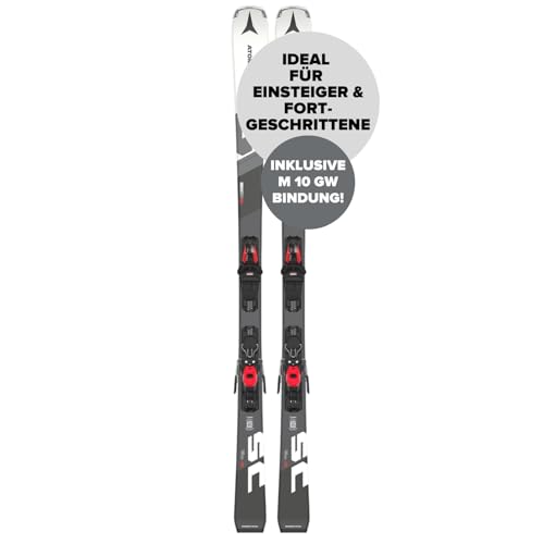 ATOMIC SC REDSTER - Grau-weiße Atomic Skier 168cm - Leichtes Herren & Damen Ski Equipment - Ski für Einsteiger & mittlere Fahrer - Damen & Herren Skier mit Bindung (voreingestellte M 10 GW Bindung) ATOMIC SC REDSTER - Grau-weiße Atomic Skier 168cm - Leichtes Herren & Damen Ski Equipment - Ski für Einsteiger & mittlere Fahrer - Damen & Herren Skier mit Bindung (voreingestellte M 10 GW Bindung) von ATOMIC