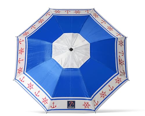 Atosa Strandschirm aus Aluminium, Modell Anker und Steuerrad mit upf 50+, blau, blau, 180 cm, Nautisch Atosa Strandschirm aus Aluminium, Modell Anker und Steuerrad mit upf 50+, blau, blau, 180 cm, Nautisch von ATOSA