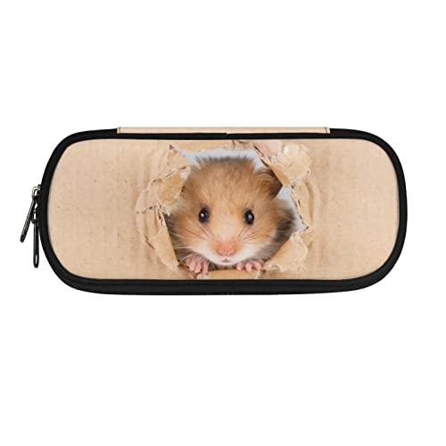 ATOurDealss Federmäppchen für Kinder, niedliches Hamster-Federmäppchen mit Reißverschluss, Stift-Organizer, Tasche, Schulanfang, Süßer Hamster, Einheitsgröße, Federmäppchen von ATOurDealss