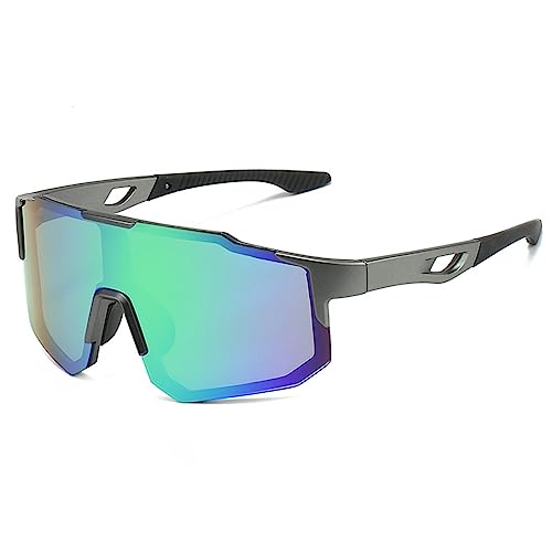 ATSGJLZN Sonnenbrille Herren Polarisiert Fahrradbrille Herren Damen Selbsttönend UV 400 Schnelle Brille, Sportbrille Polbrille für Angler Rennrad Fahrrad Mtb Grün von ATSGJLZN