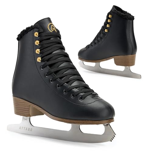ATTABO Eiskunstlauf Schlittschuhe Kinder ISLA Schwarz Größe 33 EU Edelstahlkufe Ideal für Anfänger oder Fortgeschrittene PVC-Obermaterial Starke Knöchelunterstützung Stabilität und Komfort ATTABO Eiskunstlauf Schlittschuhe Kinder ISLA Schwarz Größe 33 EU Edelstahlkufe Ideal für Anfänger oder Fortgeschrittene PVC-Obermaterial Starke Knöchelunterstützung Stabilität und Komfort von ATTABO