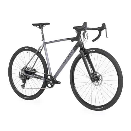 ATTABO Gravel Bike GRADO 2.0 mit Aluminiumrahmen 52 cm Ergonomischer Lenker Mechanische Scheibenbremse TEKTRO Grau Fahrrad mit 28" Laufrädern mit Zubehör Verstellbarer Sattel 10-Gang Schaltgetriebe von ATTABO