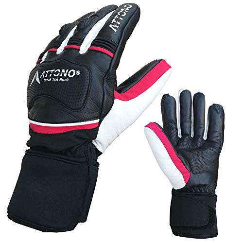 ATTONO Damen Skihandschuhe Leder mit Softshell Ski Race Snowboard Handschuhe - Größe M ATTONO Damen Skihandschuhe Leder mit Softshell Ski Race Snowboard Handschuhe - Größe M von ATTONO